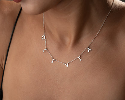 Personalized initial charm necklace detail 8