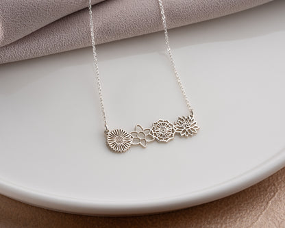 Personalized birth flower necklace detail 7