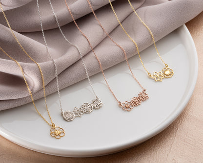 Personalized birth flower necklace detail 13