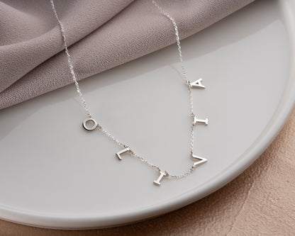 Personalized initial charm necklace detail 11