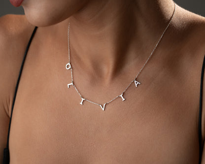 Personalized initial charm necklace detail 7