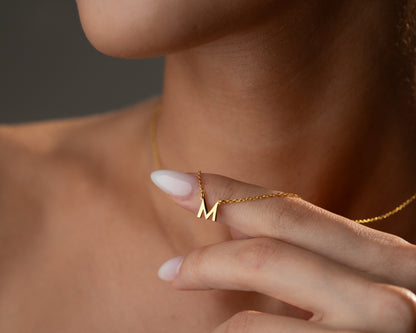 Personalized initial charm necklace detail 6