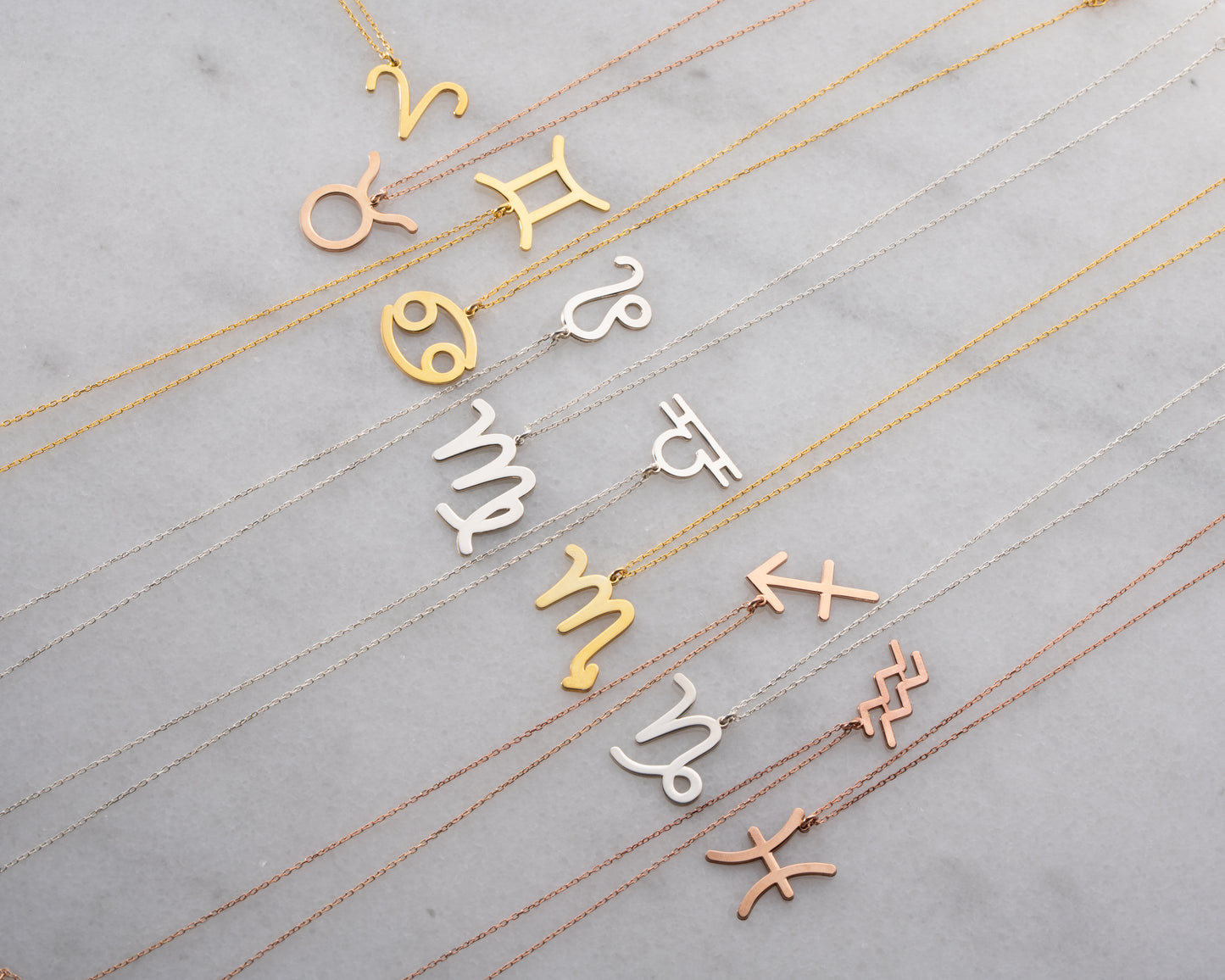 Zodiac sign necklace detail 16