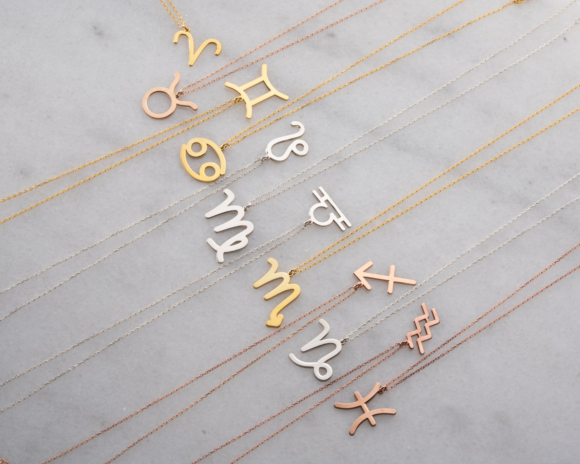Zodiac sign necklace detail 16