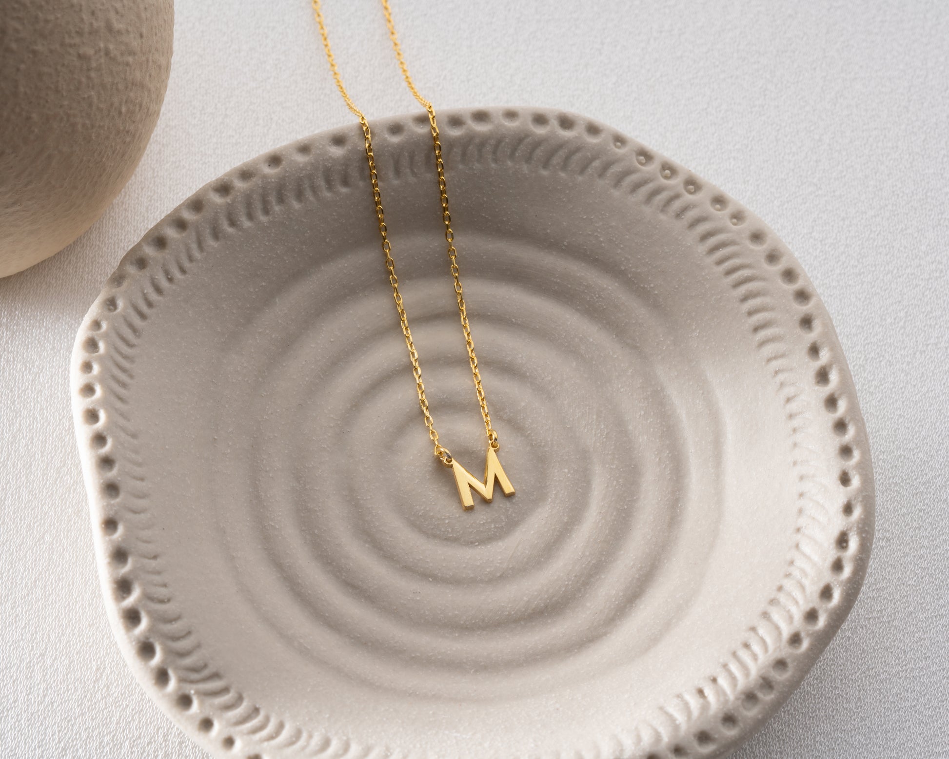Personalized initial charm necklace detail 2