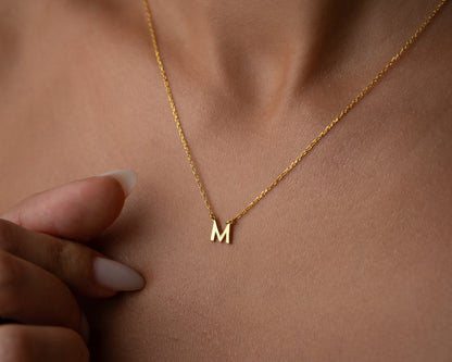 Personalized initial charm necklace detail 5