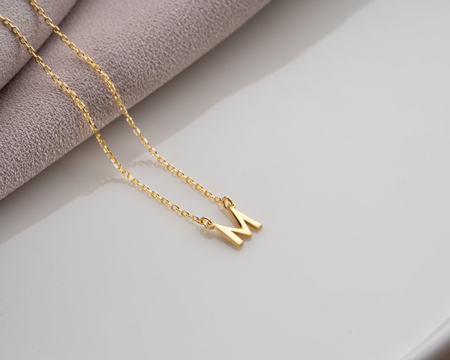 Personalized initial charm necklace detail 10