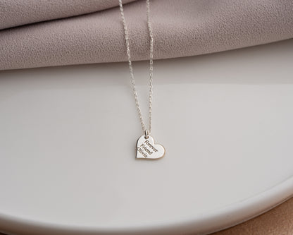 Engraved friendship heart necklace