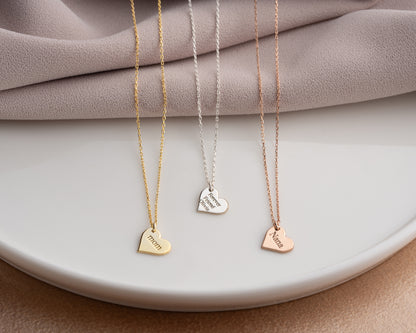 Engraved heart jewelry collection