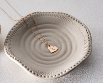 Engraved Nana heart necklace