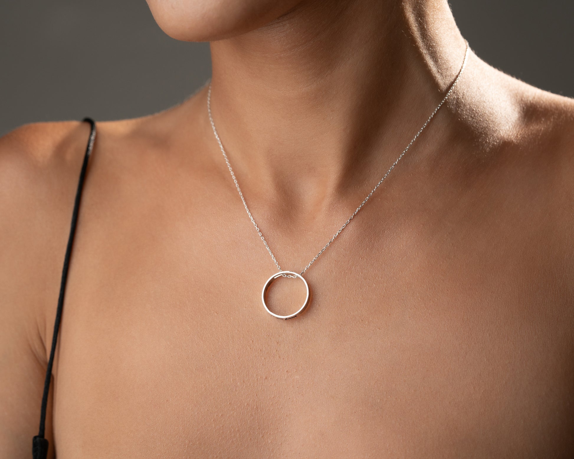Personalized date ring pendant necklace