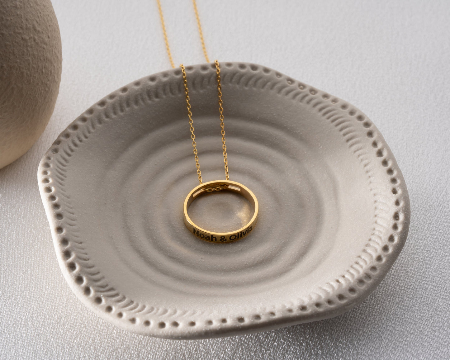 Personalized ring pendant necklace final detail