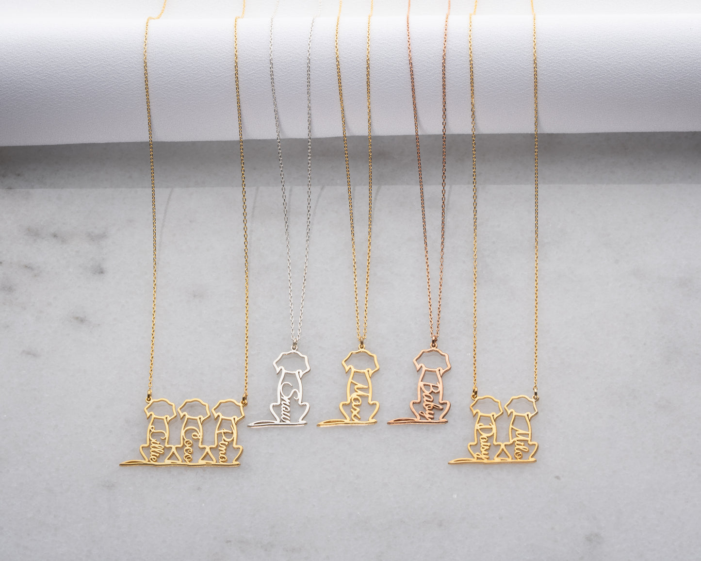 engraved dog name necklace