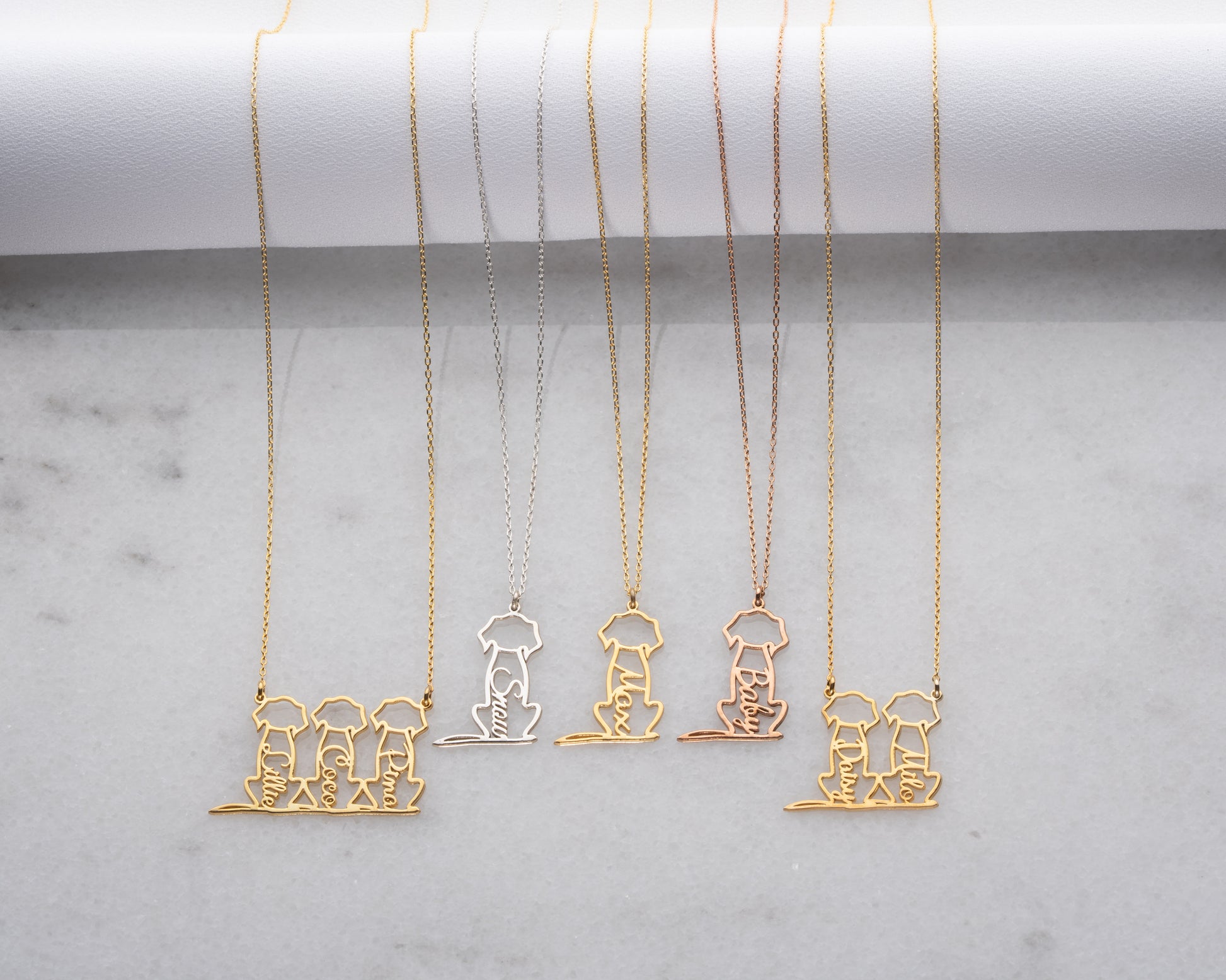 engraved dog name necklace