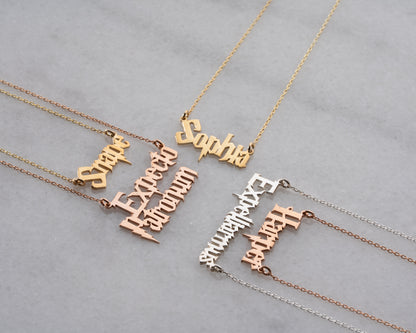 Fantasy font name necklace