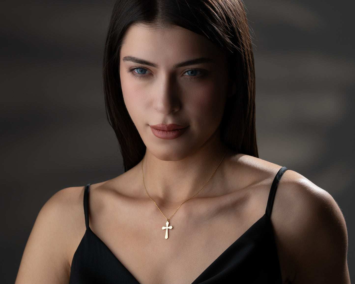 Flared cross necklace