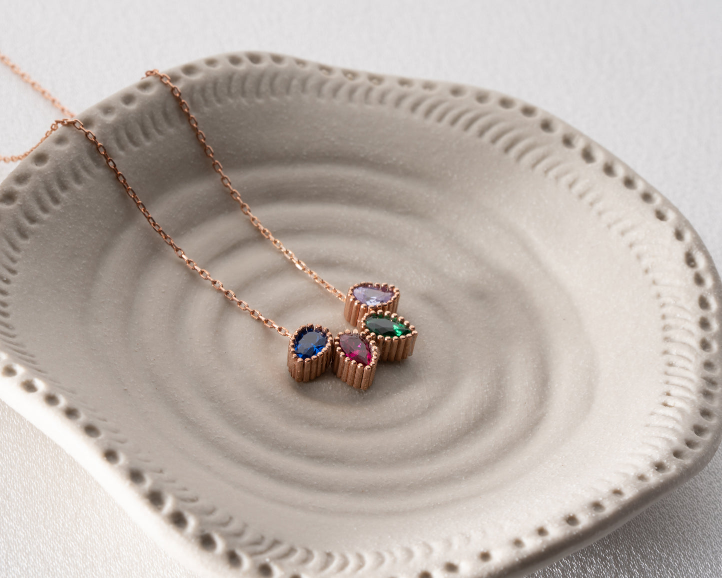 Four-stone birthstone necklace