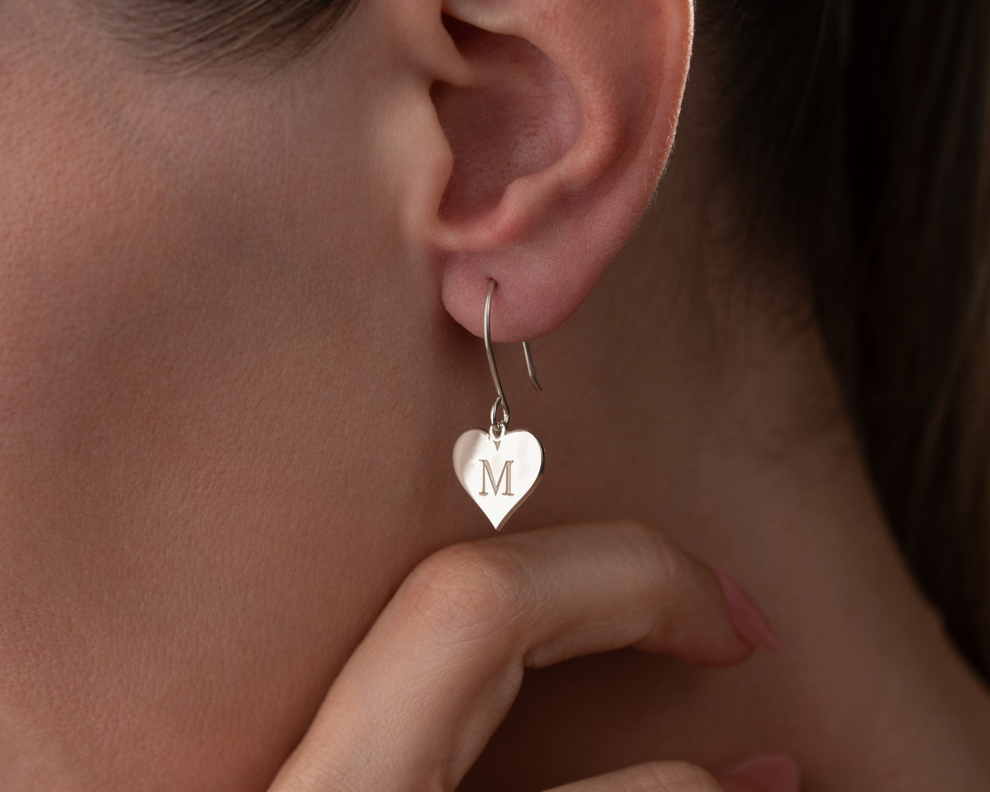 french hook initial earrings