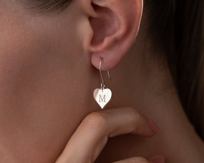 french hook initial earrings