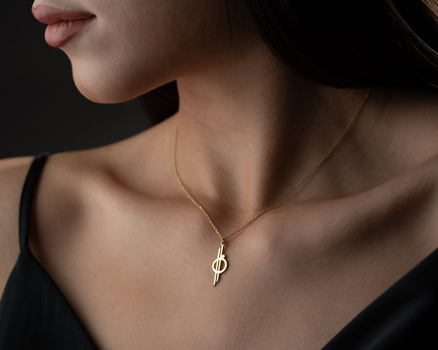Geometric circle cross pendant