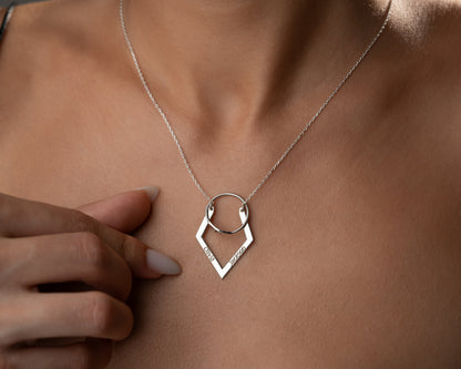 Engraved Ring Holder Necklace