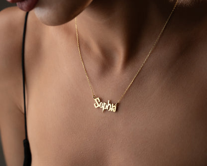 Fantasy name necklace gift for her