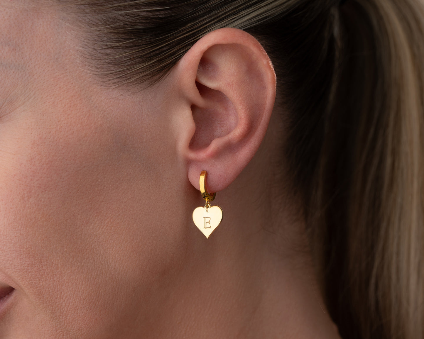 gold initial earrings
