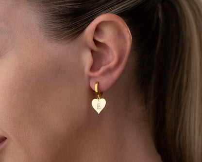 gold initial earrings