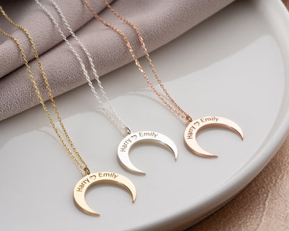 Personalized Crescent Necklace
