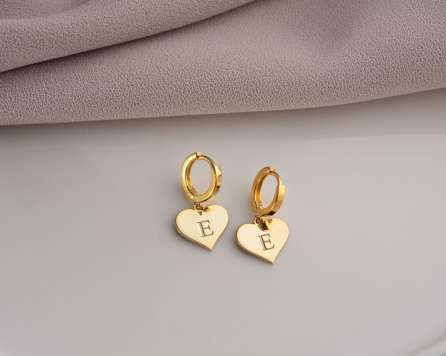 huggie hoop initial earrings