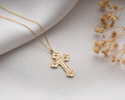Orthodox Jewelry Cross Necklace for Everyday Wear