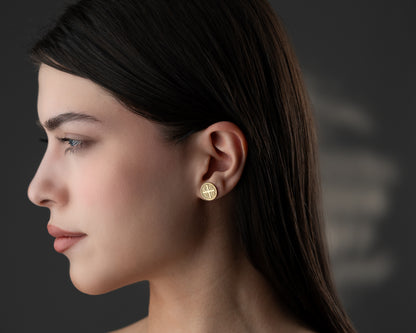 IC XC NIKA Orthodox cross stud earrings