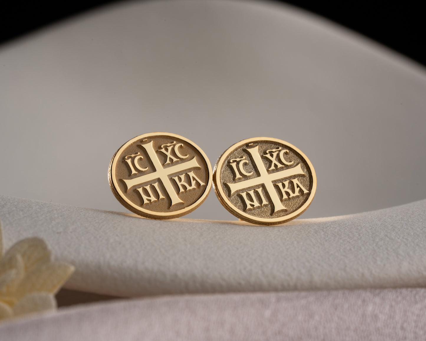 IC XC NIKA Orthodox cross stud earrings