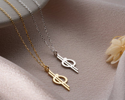 Line circle cross jewelry