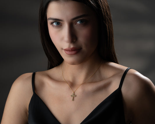 Lord's Prayer cross pendant necklace