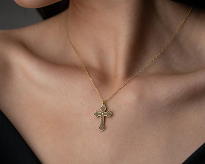 Lord's Prayer cross pendant necklace