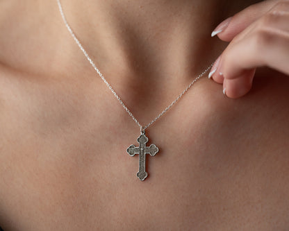 Lord's Prayer cross pendant necklace