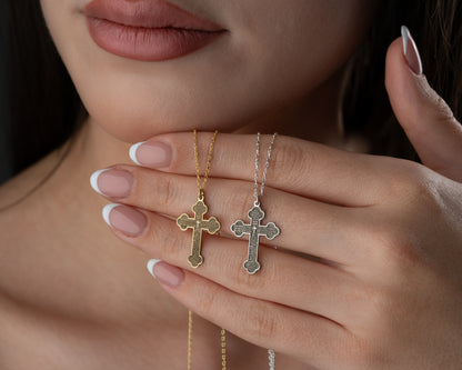 Lord's Prayer cross pendant necklace