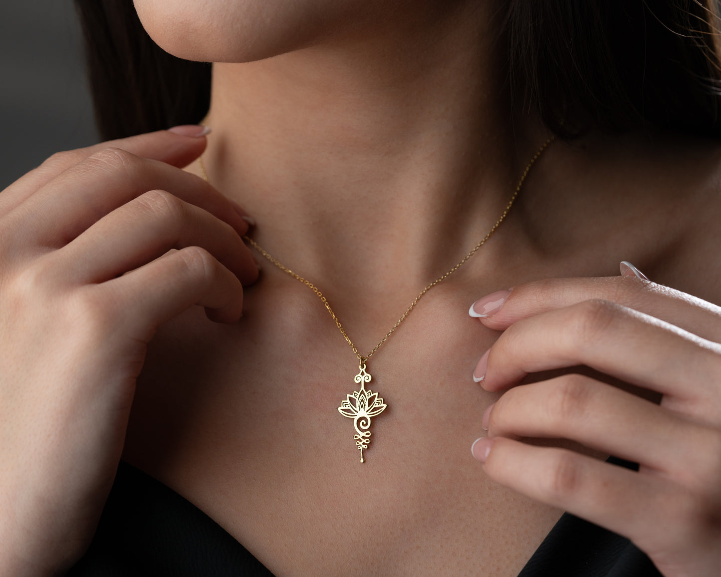 Lotus flower jewelry detail
