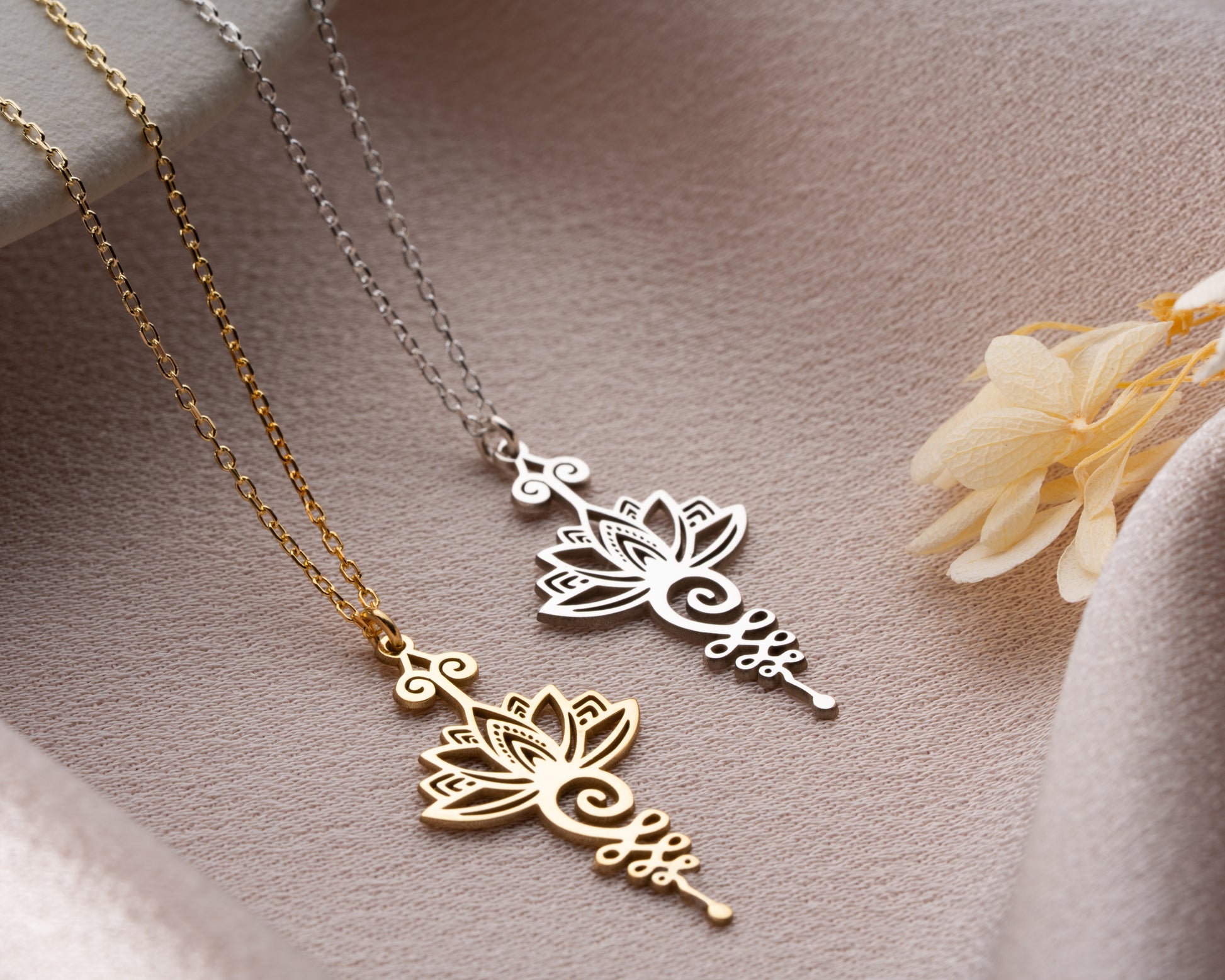 Lotus necklace gift for her