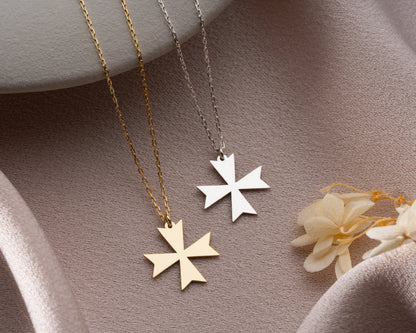 Maltese cross pendant necklace