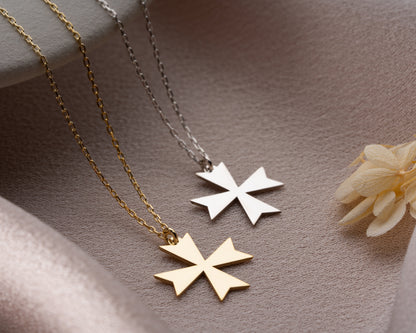 Maltese cross pendant necklace
