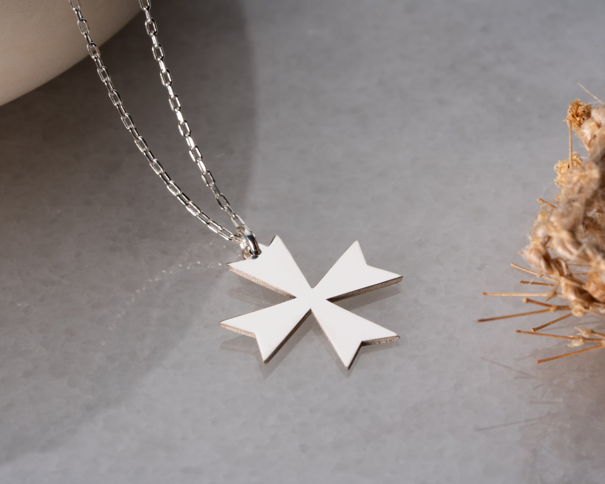 Maltese cross pendant necklace