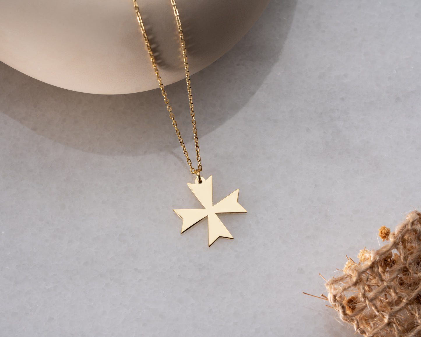 Maltese cross pendant necklace