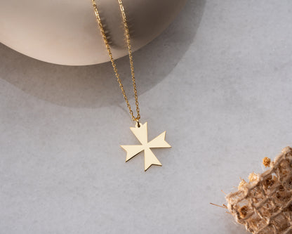 Maltese cross pendant necklace
