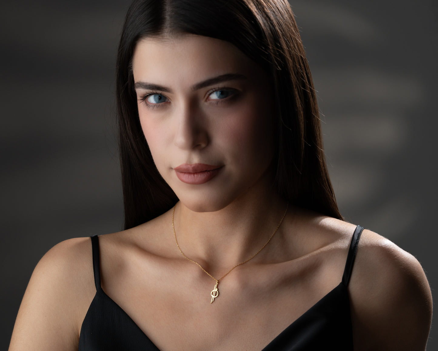 Minimal circle cross necklace