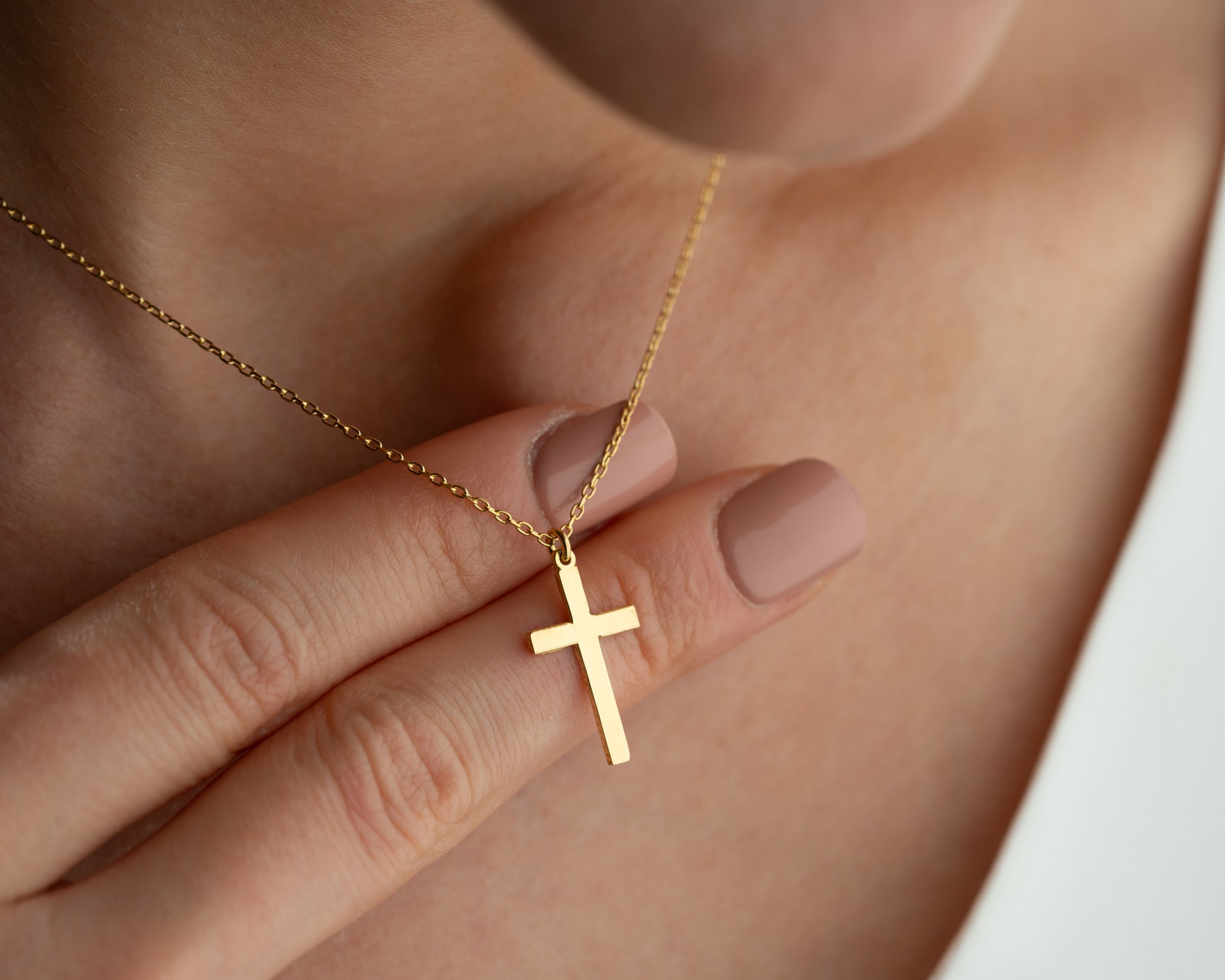 Gold Cross Necklace Christian Jewelry