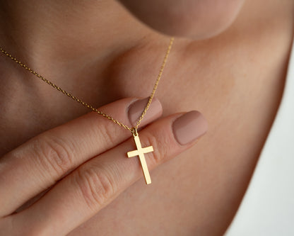 Gold Cross Necklace Christian Jewelry