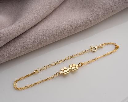 minimal paw print bracelet