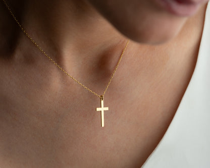 Minimal Cross Necklace – Christian Cross Pendant